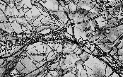 Old map of Penistone in 1896