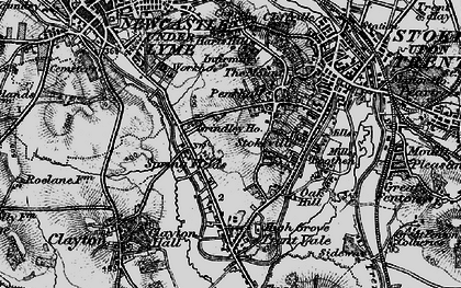 Old map of Penkhull in 1897