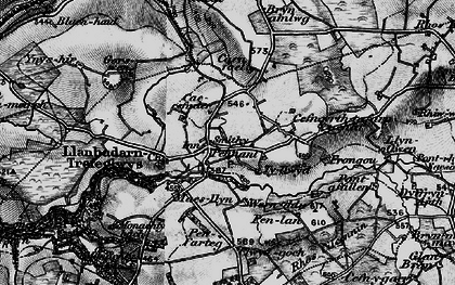 Old map of Wernddu in 1898