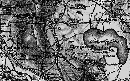 Old map of Bryn-llici in 1896