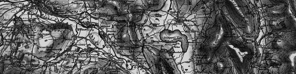 Old map of Bryn-llici in 1896
