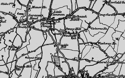 Old map of Penny Hill in 1898