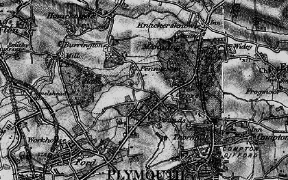 Old map of Pennycross in 1896
