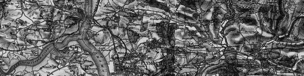 Old map of Pennycross in 1896