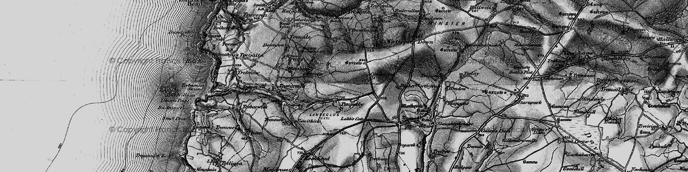 Old map of Penpethy in 1895