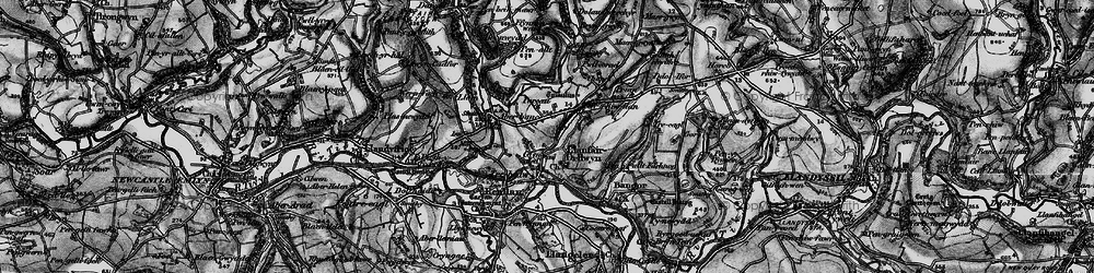 Old map of Penrhiw-llan in 1898