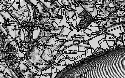 Old map of Afon Penrhos in 1899