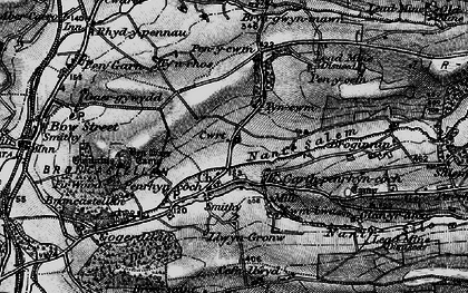 Old map of Penrhyn-coch in 1899
