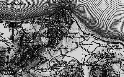 Old map of Penrhyn side in 1899
