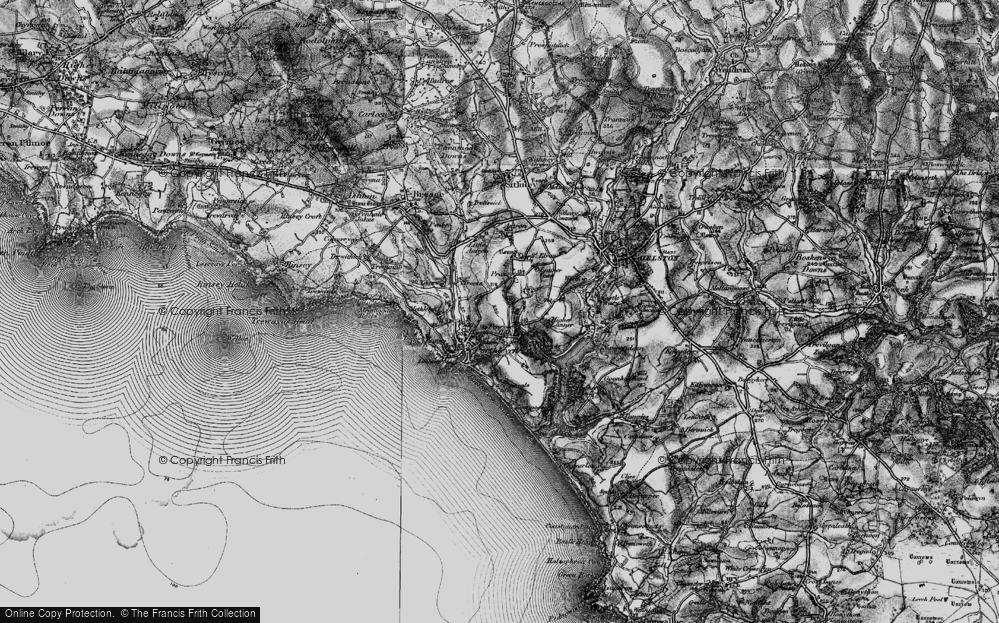 Old Map of Historic Map covering Higher Lanner in 1895