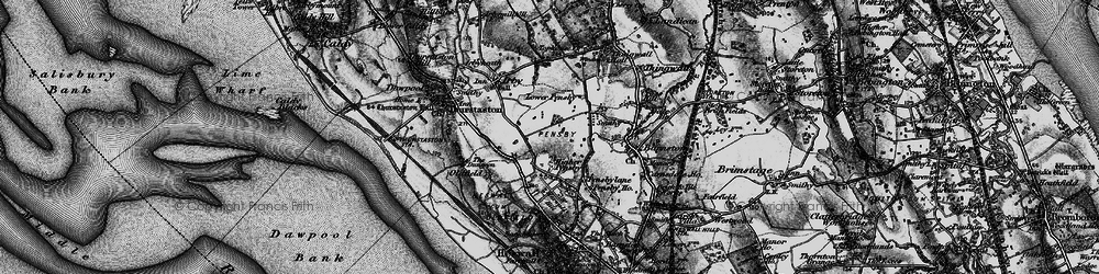Old map of Pensby in 1896