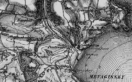 Old map of Pentewan in 1895