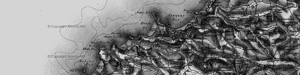 Old map of Pentire in 1895