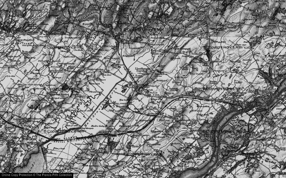 Old Map of Historic Map covering Berw-uchaf in 1899