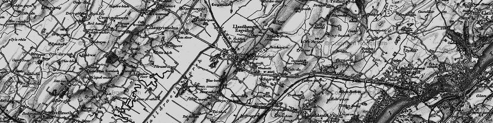 Old map of Pentre Berw in 1899