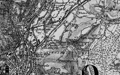 Old map of Pentre-chwyth in 1897