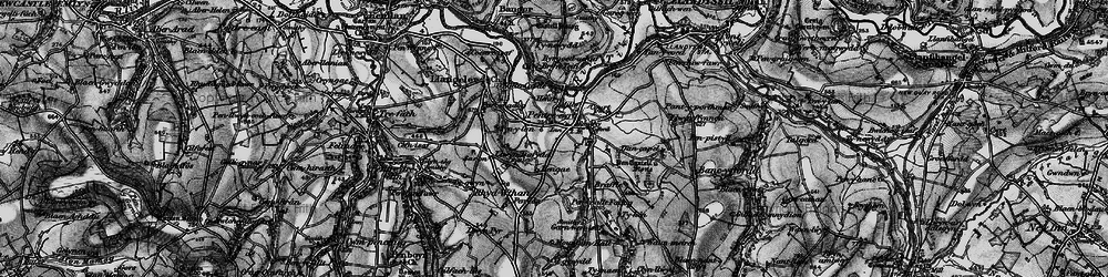 Old map of Pentre-cwrt in 1898