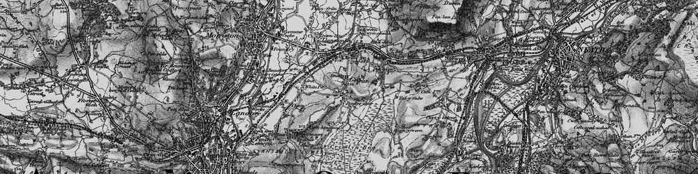 Old map of Pentre-dwr in 1897