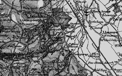 Old map of Pentre Llanrhaeadr in 1897