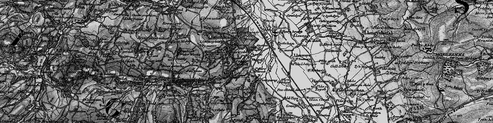 Old map of Pentre Llanrhaeadr in 1897