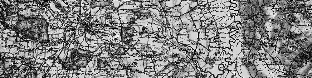 Old map of Wrexham Industrial Estate in 1897