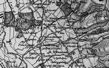 Old map of Pentre'r-felin in 1897