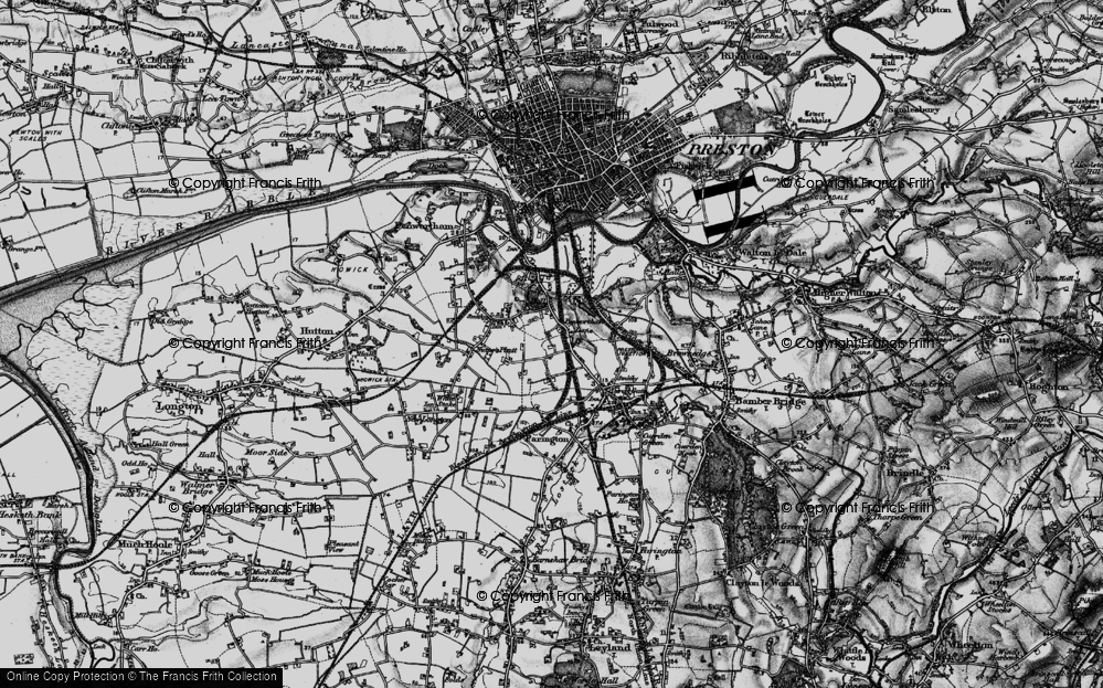 Old Map of Penwortham Lane, 1896 in 1896