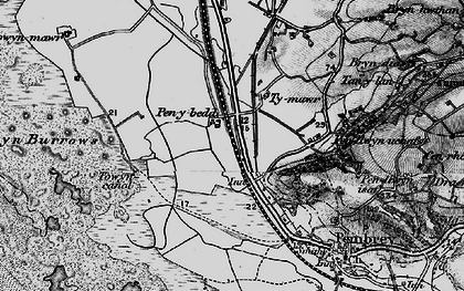 Old map of Penybedd in 1896