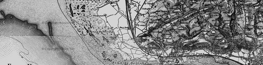 Old map of Penybedd in 1896