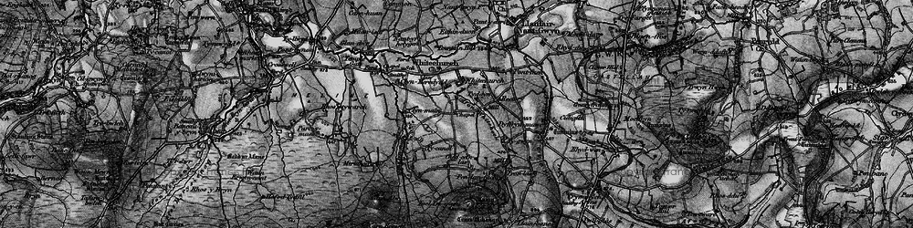Old map of Afon Clun-maen in 1898