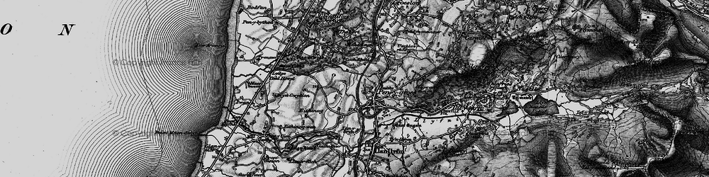 Old map of Penygroes in 1899