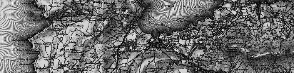 Old map of Fishguard Harbour in 1898