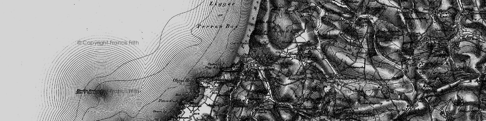 Old map of Perranporth in 1895