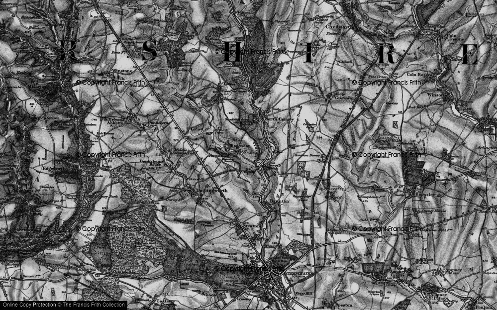 Old Map of Perrott's Brook, 1896 in 1896