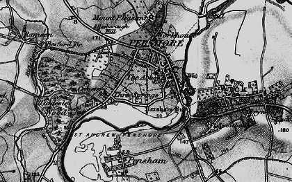 Old map of Pershore in 1898