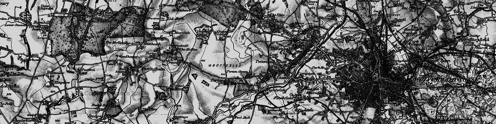 Old map of Perton in 1899