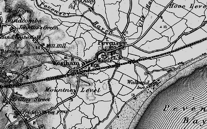Old map of Pevensey in 1895