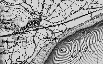 Old map of Pevensey Bay in 1895