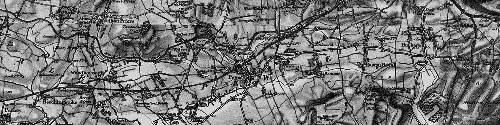 Old map of Pewsey in 1898