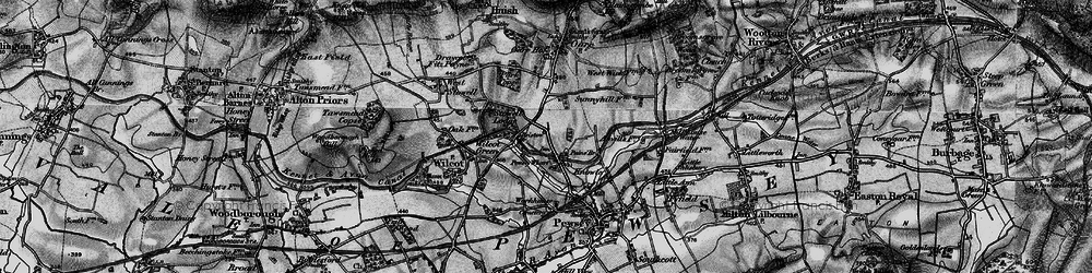 Old map of Pewsey Wharf in 1898