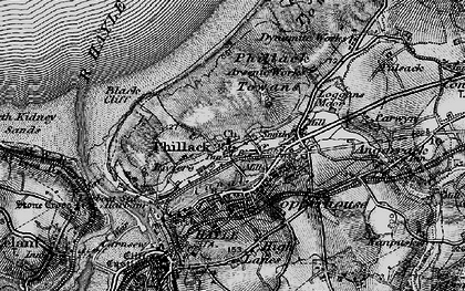 Old map of Phillack in 1896