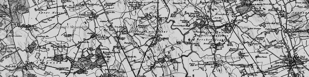 Old map of Pickhill in 1898