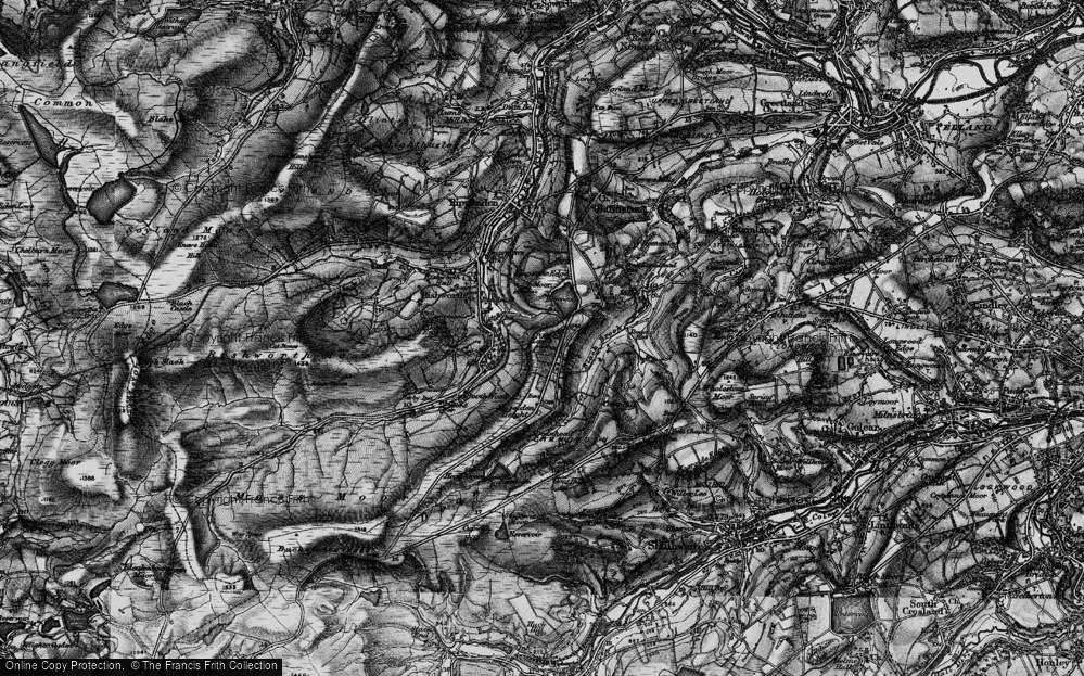 Old Map of Historic Map covering Moselden Height in 1896