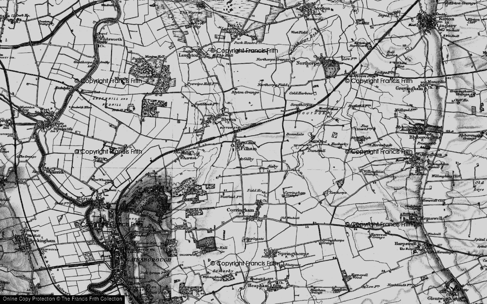 Old Map of Pilham, 1895 in 1895