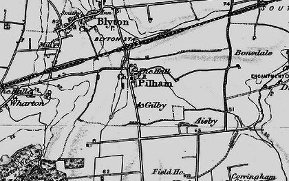 Old map of Pilham in 1895