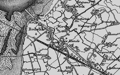 Old map of Pilning in 1898