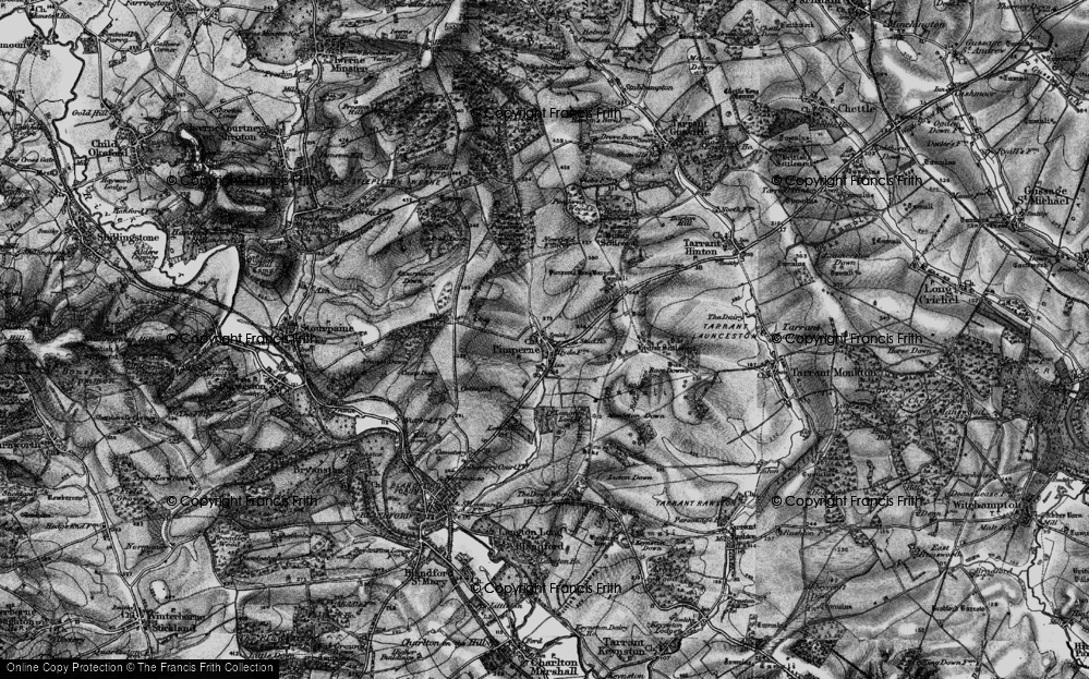 Old Map of Pimperne, 1895 in 1895