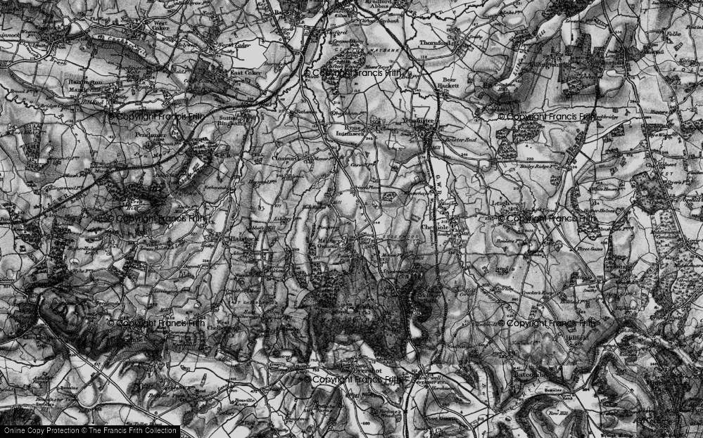 Old Map of Pimperne, 1898 in 1898