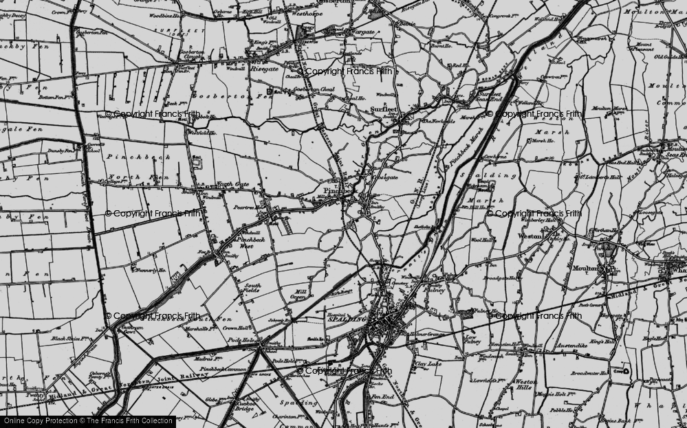 Old Map of Pinchbeck, 1898 in 1898