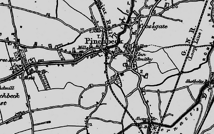 Old map of Pinchbeck in 1898